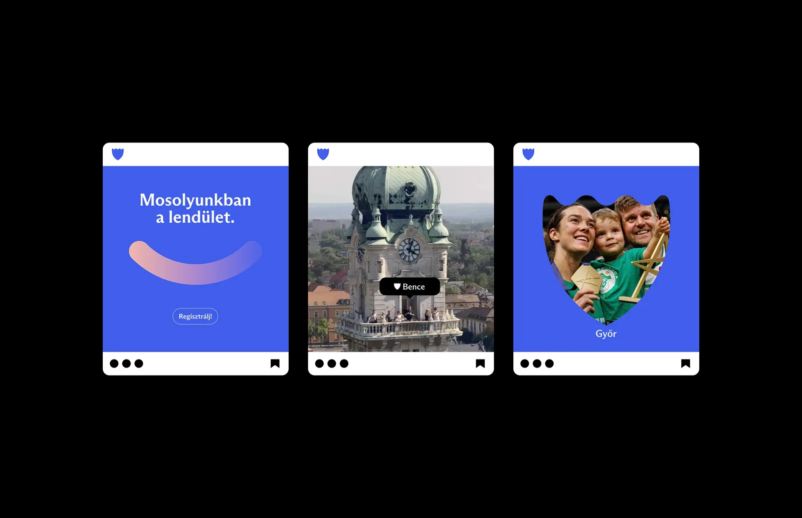 Instagram-posztok a pajzs-ablak motívummal