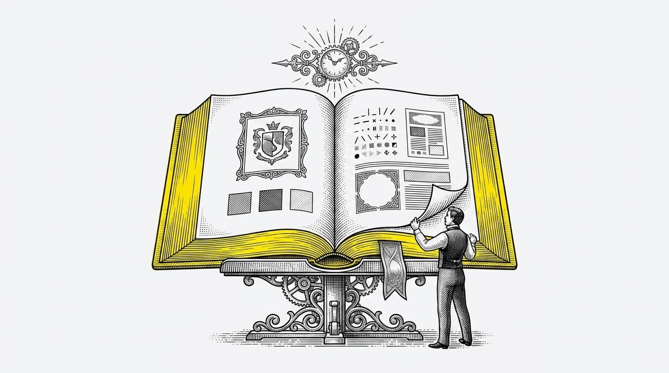 Rézkarc illusztráció: Generált brandbook